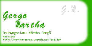 gergo martha business card